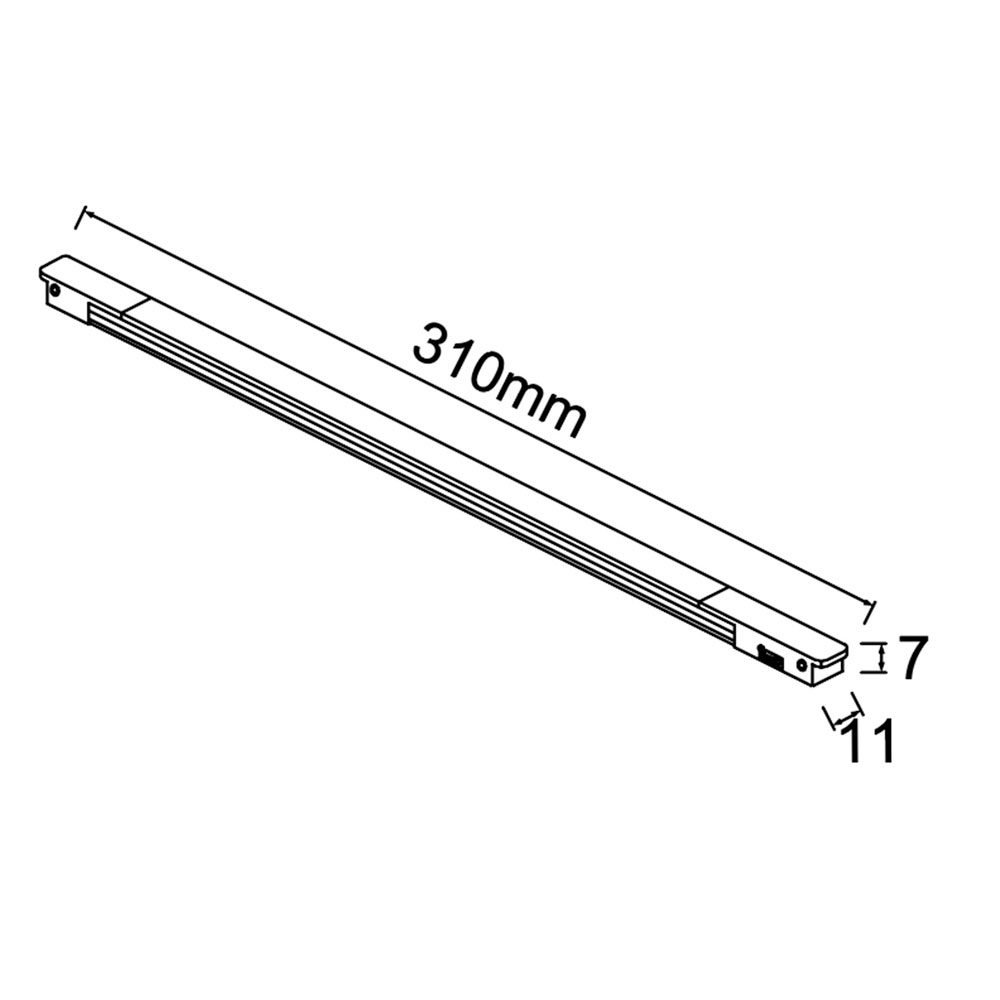 Carril Superficie mini 1m Negro MAG