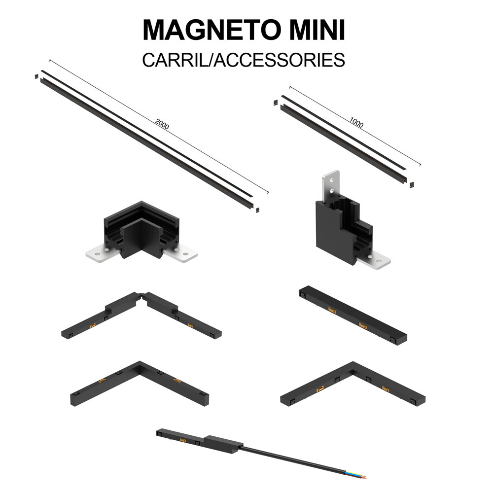 Carril Superficie mini 2m Negro MAG