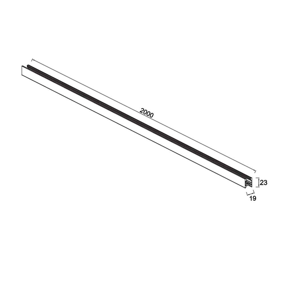 Carril Superficie mini 2m Negro MAG