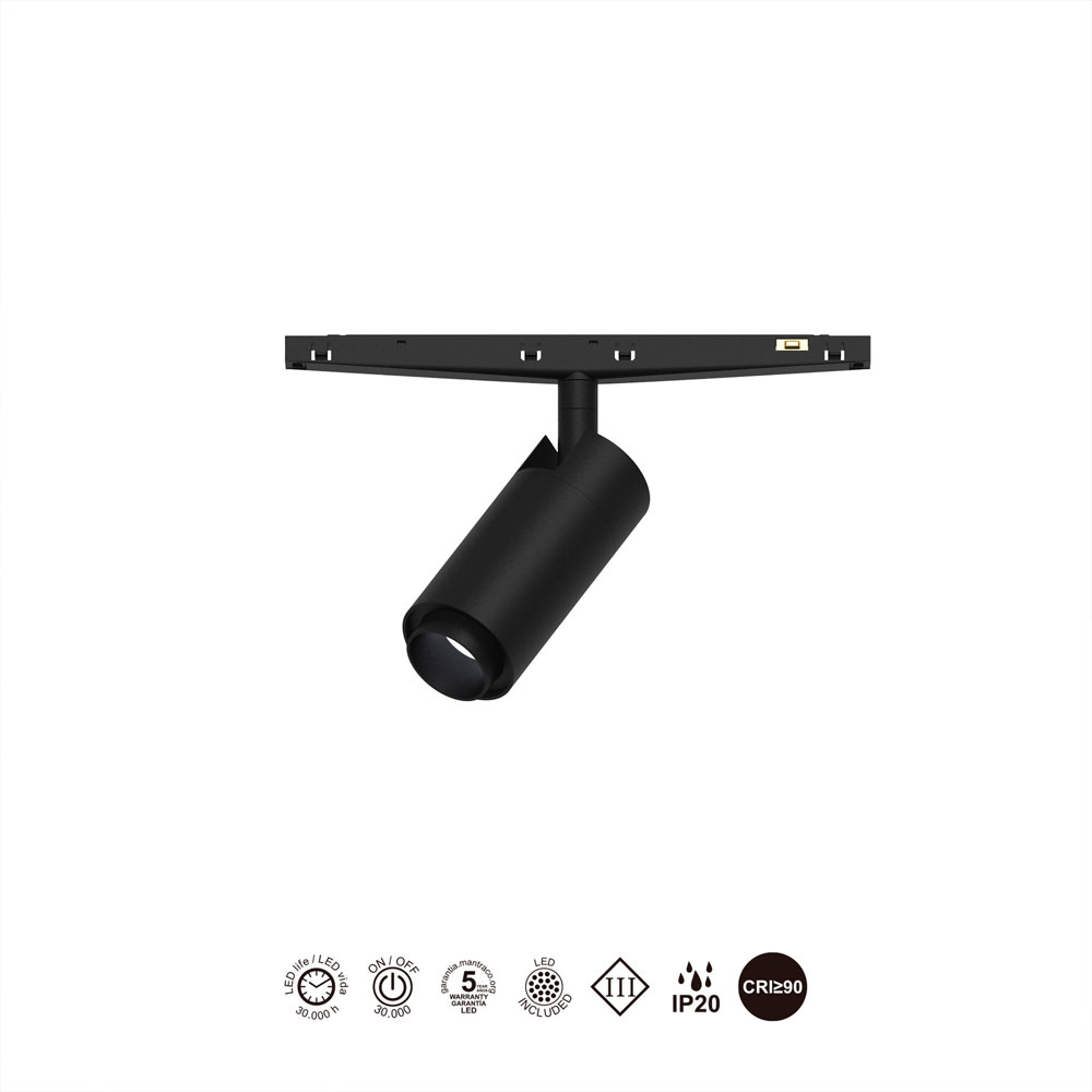 Foco LED zoom 7W mini Negro MAG