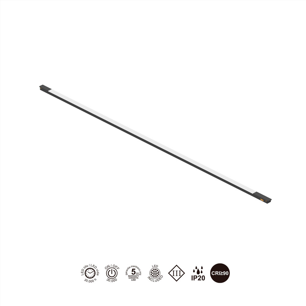 Lineal LED 12W 110ºmini Negro MAG