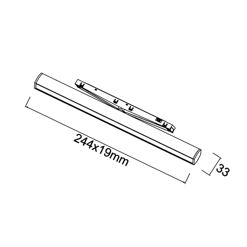 Lineal LED 6W 360º mini Negro MAG