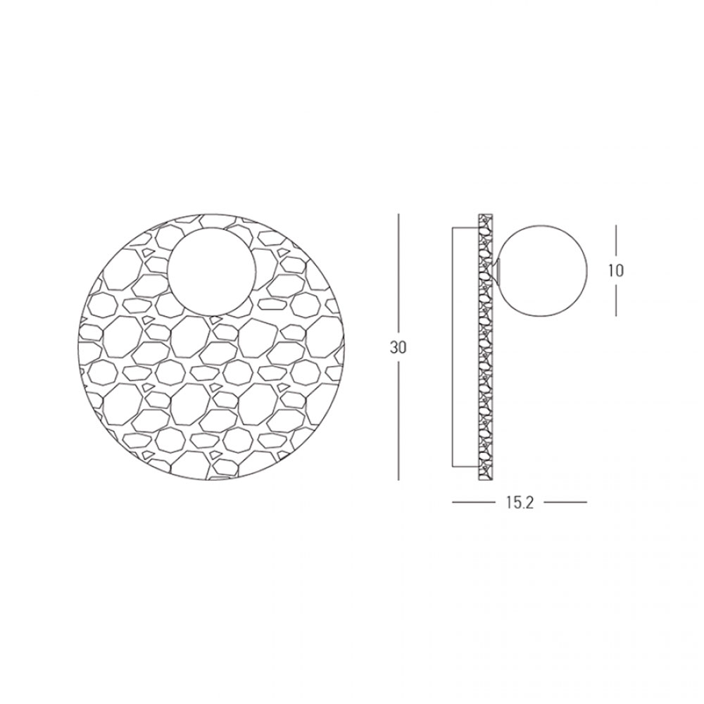 Aplique de pared 1xG9 LED 5W Piedra Natural y Cristal Opal