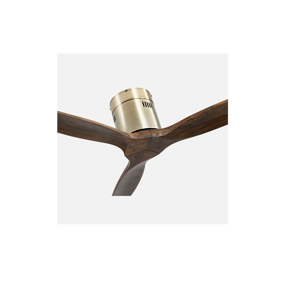 Ventilador de techo cuero roble 3 palas motor DC 132cm Agu 
