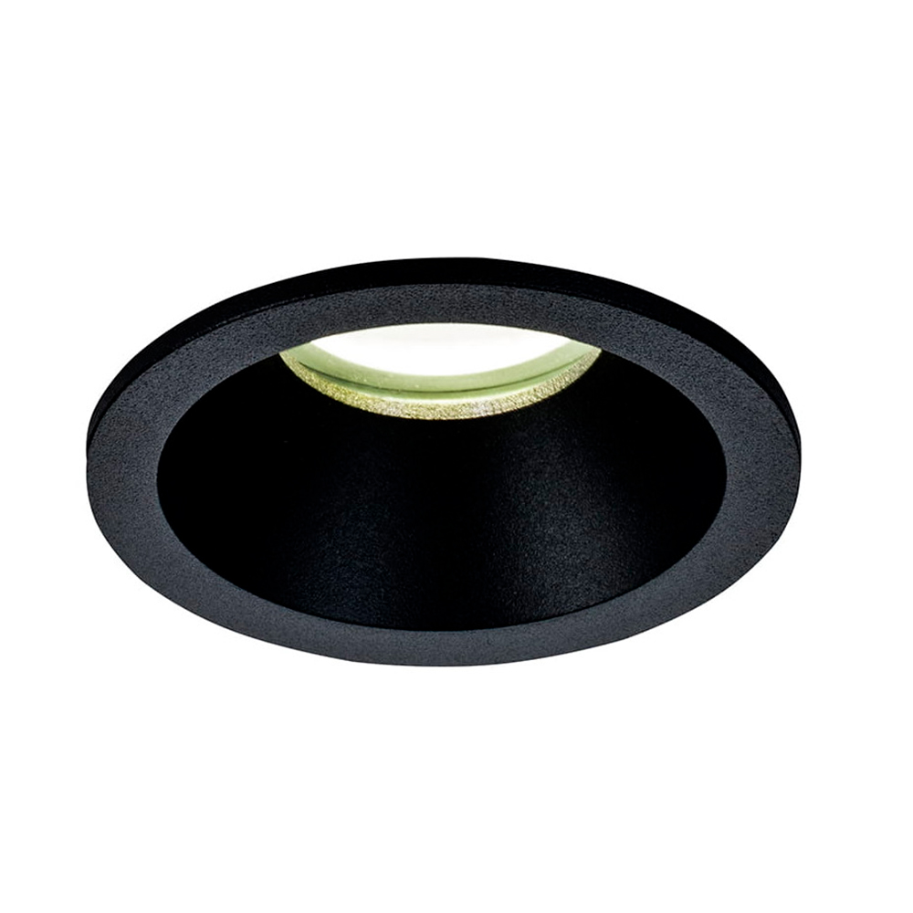 Empotrable redondo negro para GU10 com