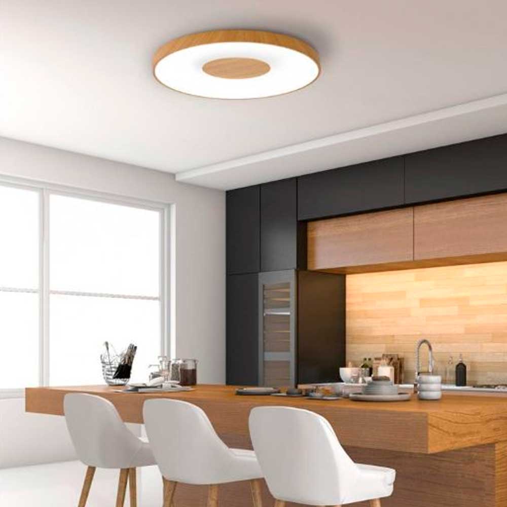 Plafón 50cm 80W 2700-5000K Coin Madera