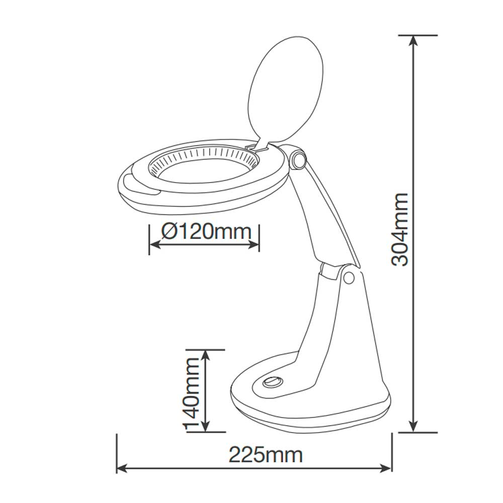 Lámpara mesa con lupa 6W 6500K Blanca