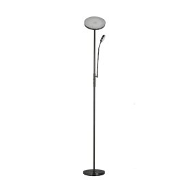 Lámpara de Pie LED con Luz de Lectura Negro Ø250x20mm 25W Blanco Cálido 3000K 1800mm