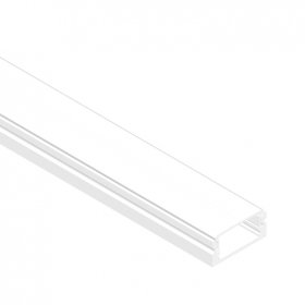 Perfil de Aluminio Flat 17x7mm Blanco, Cover Opal Blanco x2m