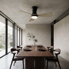 Ventilador de Techo con Luz LED CCT 920x265mm Madera Clara 22W con Control Remoto AC100-240V 