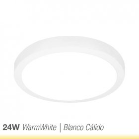 Plafón LED redondo blanco de 30cm, 24W 1920lm Cálido, de aplicar