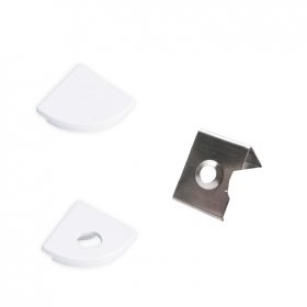 Kit de 2 tapas y 2 clips para perfil de aluminio, BLANCO PER-03-2M