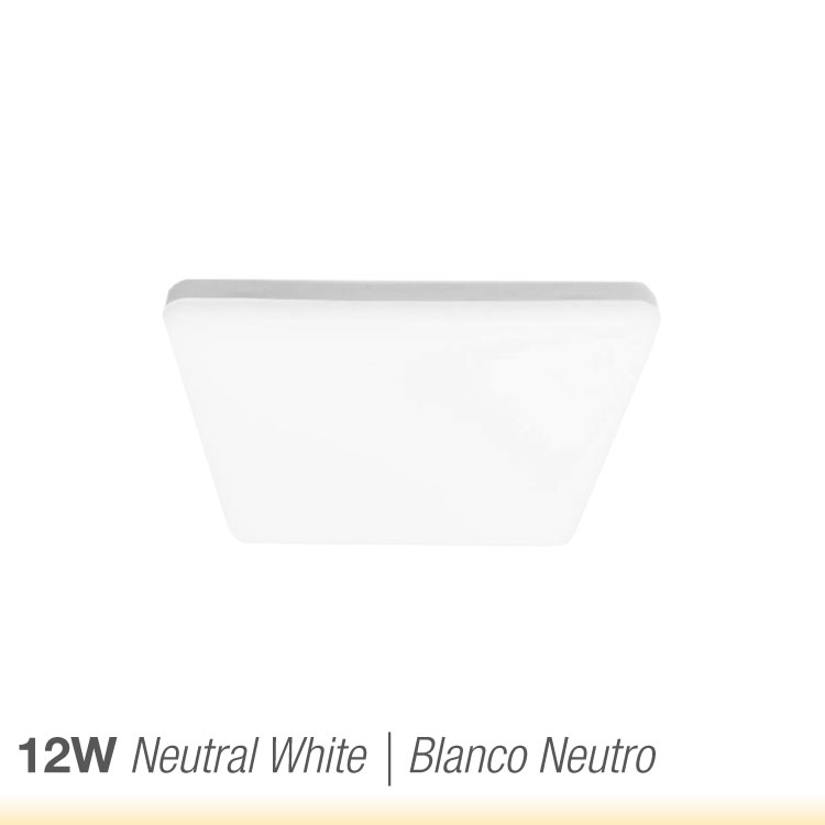 Panel LED cuadrado AJUSTABLE 12x12cm 12W 1020lm Neutro, Empotrar