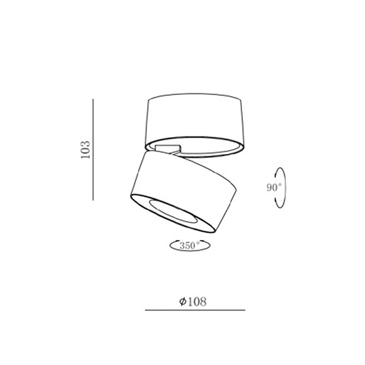 Cilindro orientable 10W blanco mate 23º 3000K