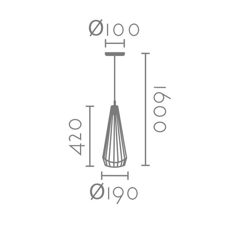 Colgante cristal transparente para E27