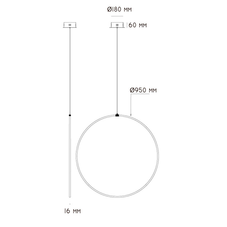 Colgante Ring 57032-95cm Cromo 31W
