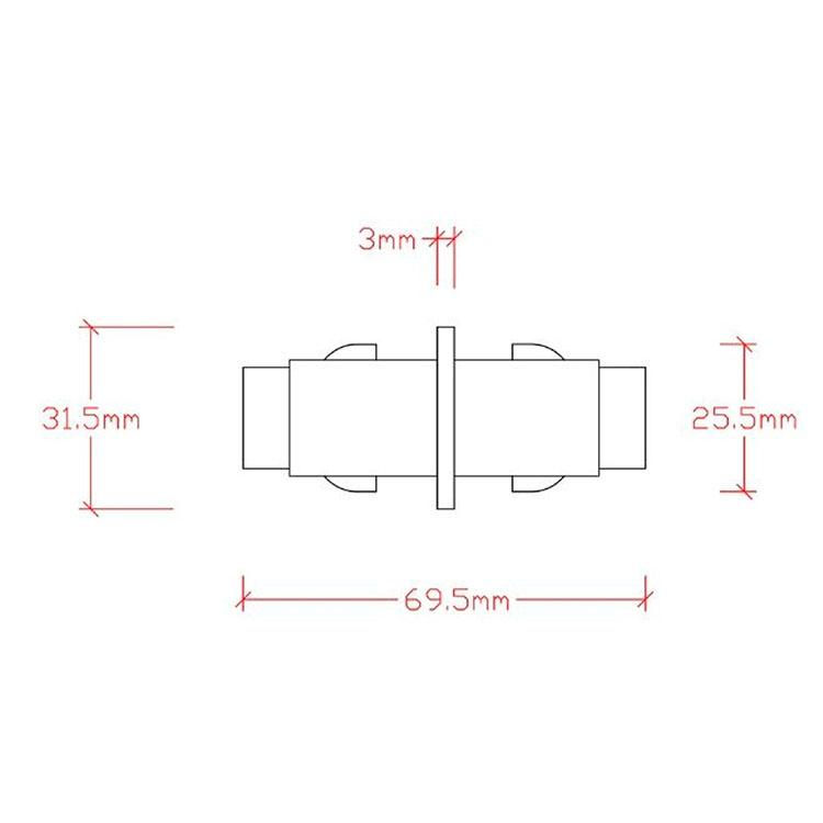 Conector trifásico Recto Blanco