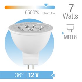 BOMBILLA LED MR16 7W BLANCO FRÍO 6000°K
