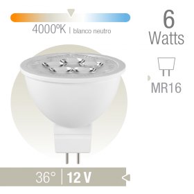 bombilla MR16 6W Blanco Neutro