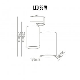 Foco carril trifásico 35W 38º blanco mate 3000K