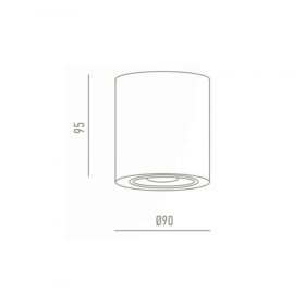 Plafón orientable cilíndrico blanco mate