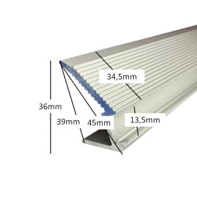 Perfil de Aluminio STAIRS Anodizado 2m para escaleras