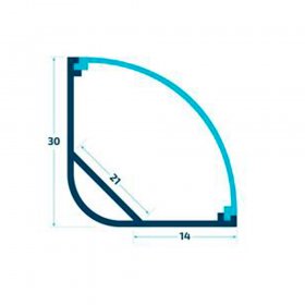 Perfil de Aluminio esquina grande Anodizado x 2m