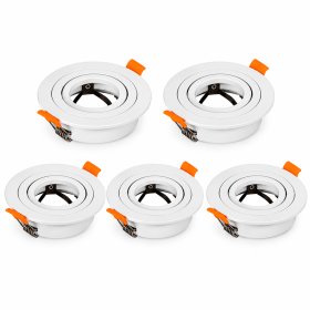 5 unid Spot Blanco Ajustable sin soporte para GU10 ø91mm