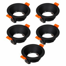 5 unidades Spot Negro Fijo sin soporte para GU10 ø90mm