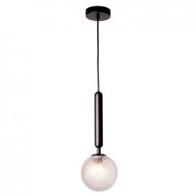 Colgante MUSA negro con 1 globo transparente texturizado