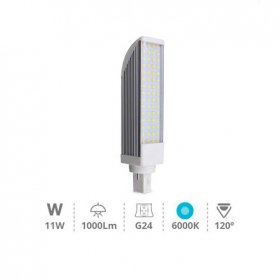 Bombilla LED PL 11W G24 giratoria Blanco neutro