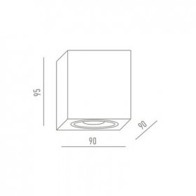 Plafón orientable cúbico negro mate 90x90mm
