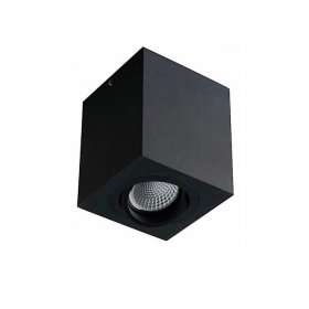 Plafón orientable cúbico negro mate 90x90mm