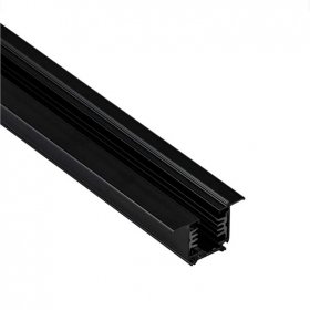 Carril Trifásico Empotrable Negro x2m