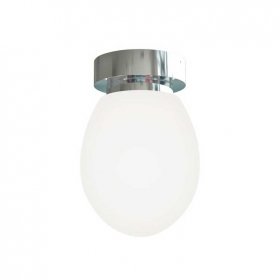 Plafón TAM E14 globo oval cristal blanco satinado