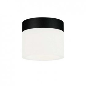 Plafón CON 6W negro difusor blanco satinado