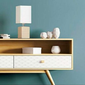 Lámpara mesa blanca con pantalla para E14 Ping