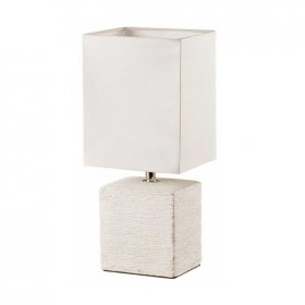 Lámpara mesa blanca con pantalla para E14 Ping