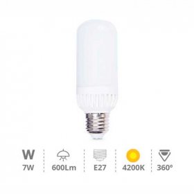 Bombilla LED PL E27 7W Blanco neutro corta