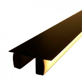 Perfil bidireccional de aluminio anodizado negro