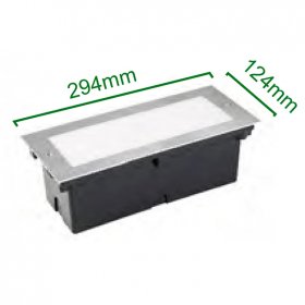 Empotrable rectangular Clara para E27 294x124mm IP67