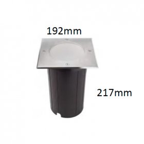 Baliza empotrable de suelo cuadrado E27 en acero inoxidable IP67