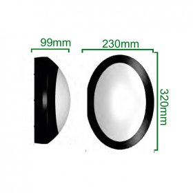 Aplique oval 16W de resina con difusor opal con tapa SofÍa IP67