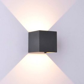 Aplique cubo gris oscuro 3000ºK 12W IP65