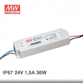Fuente de Alimentación exterior IP67 36W 24V  1,5 Mean-well