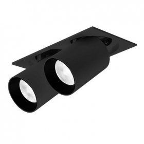 Empotrable 2 luces orientable 360º 24W 3000K Rectangular Negro