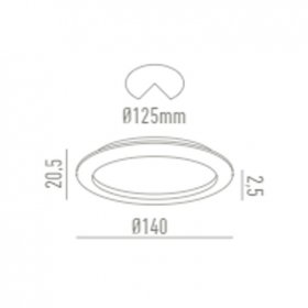 Downlight IP54 11W Negro 4000K