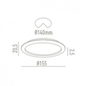 Downlight IP54 15W Negro 4000K