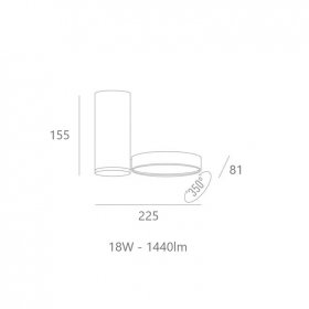 Downlight con movimiento 18W Blanco 4000K