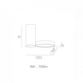 Downlight con movimiento 9W Blanco 4000K